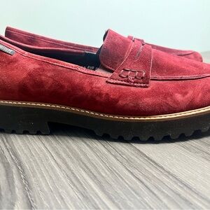 Burgundy Suede Mephisto Loafers